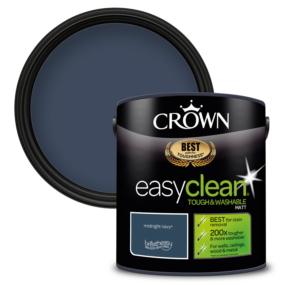 Crown Paints easyclean® Matt Emulsion midnight navy® 2.5L